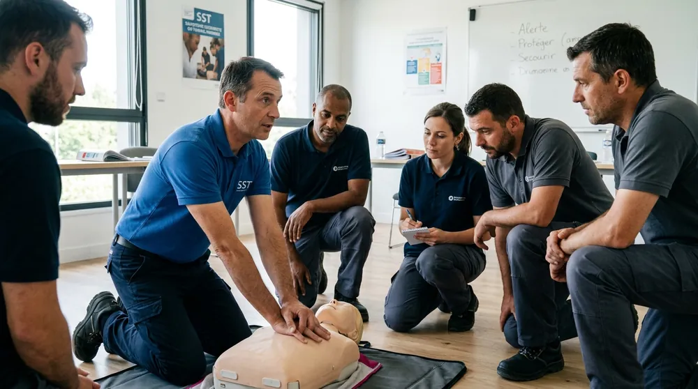 Apprentissage du massage cardiaque sur mannequin à Montmorot